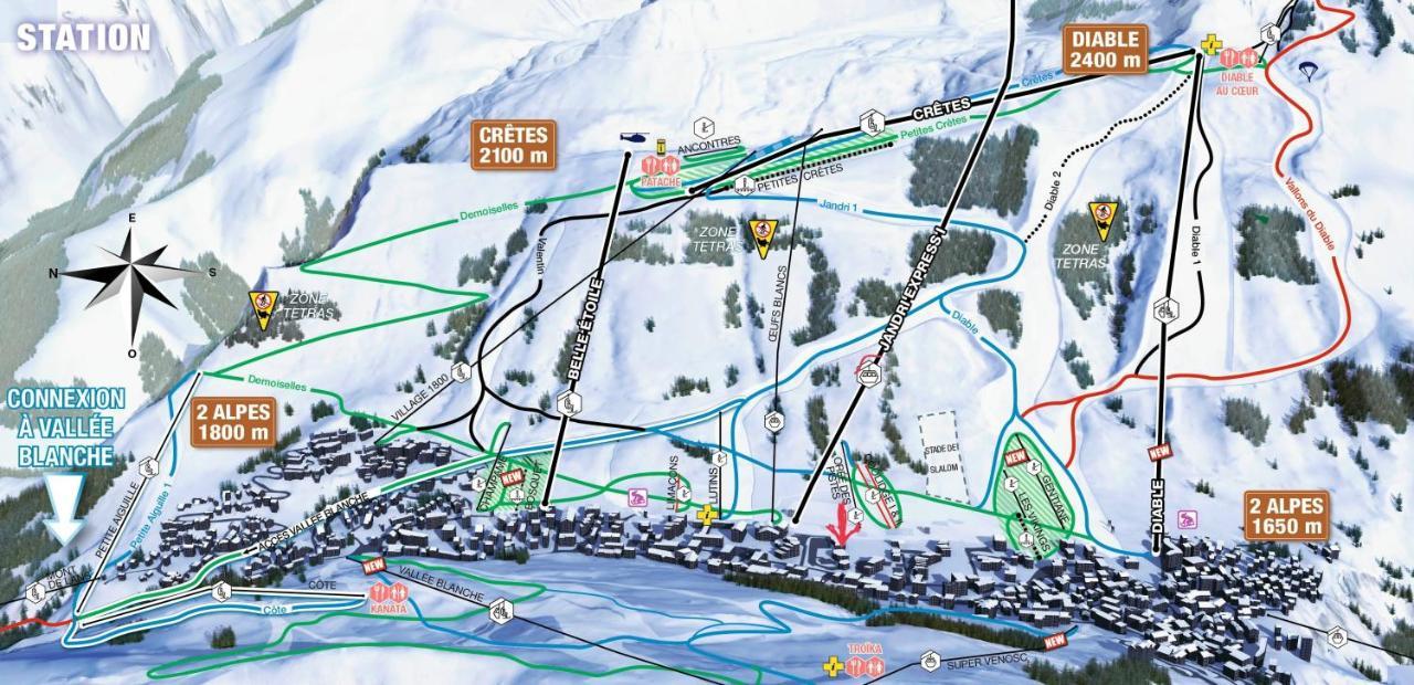 Residence Plein Sud A Cote Jandri Express, Front De Neige, Vue Splendide, Label 2 Alpes, Classe 2 Etoiles Tourisme เลส์เดอซาลป์ ภายนอก รูปภาพ